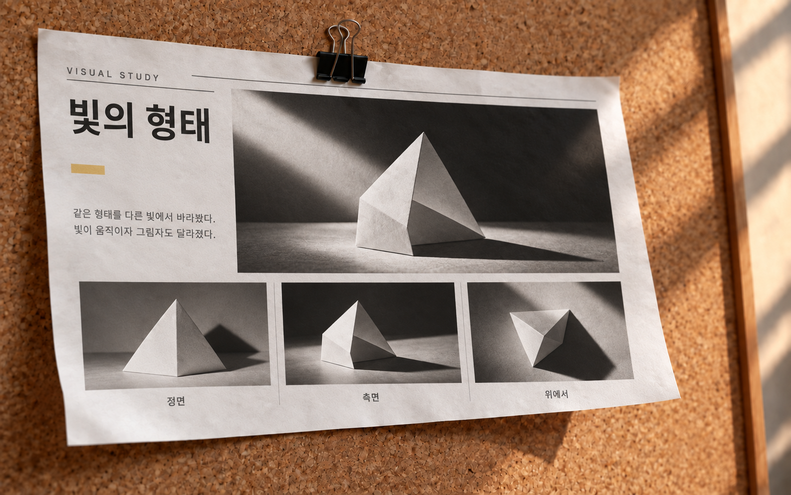 빛과 그림자를 다룬 편집 포스터