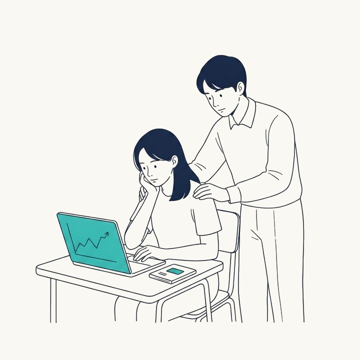 멘토와 프로젝트 실행 일러스트